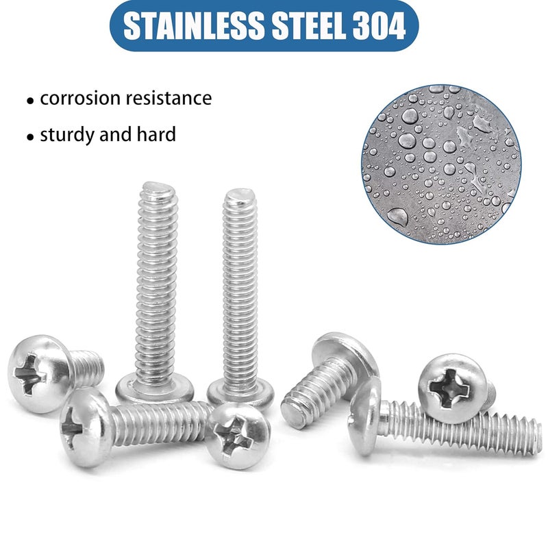 SATANTECH 700Pcs Nuts and Bolts Assortment Kit, 4-40#6-32#8-32#10-24 Phillips Pan Head Assortment Stainless Steel Bolts Nuts Flat Washers Nuts Bolts with Case - Image 4